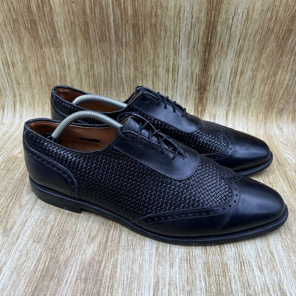 Allen Edmonds Hampstead Oxford Mens Size 11.5 D Black Woven Leather Wingtip 1908